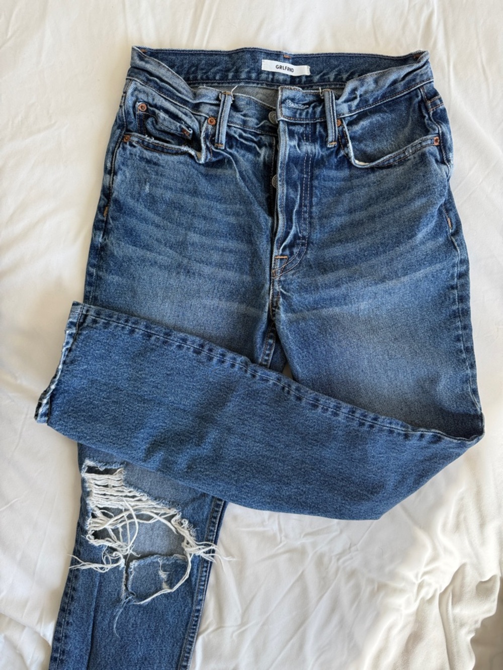 GRLFRND Karolina dark Jean in color More Life